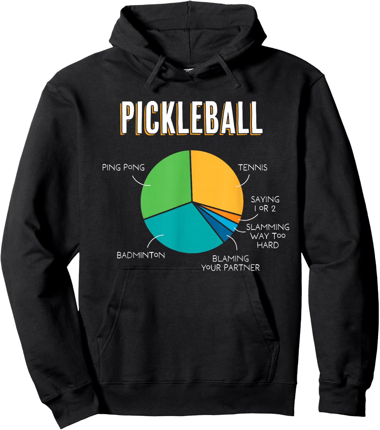 Pickleball Pie Chart 1 or 2 Slam Funny Pickleball Hoodie - Hoodie | Black