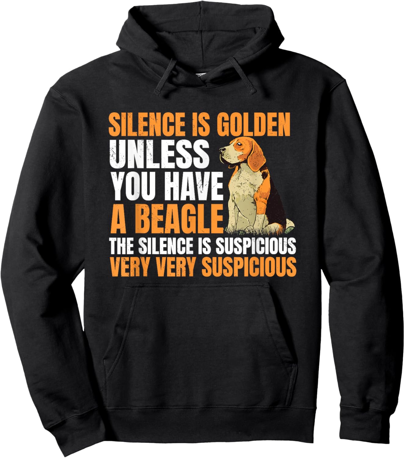 Beagle Small Scent Dog Hunting Pet Breeder Silence Is Golden Hoodie - Hoodie | Black
