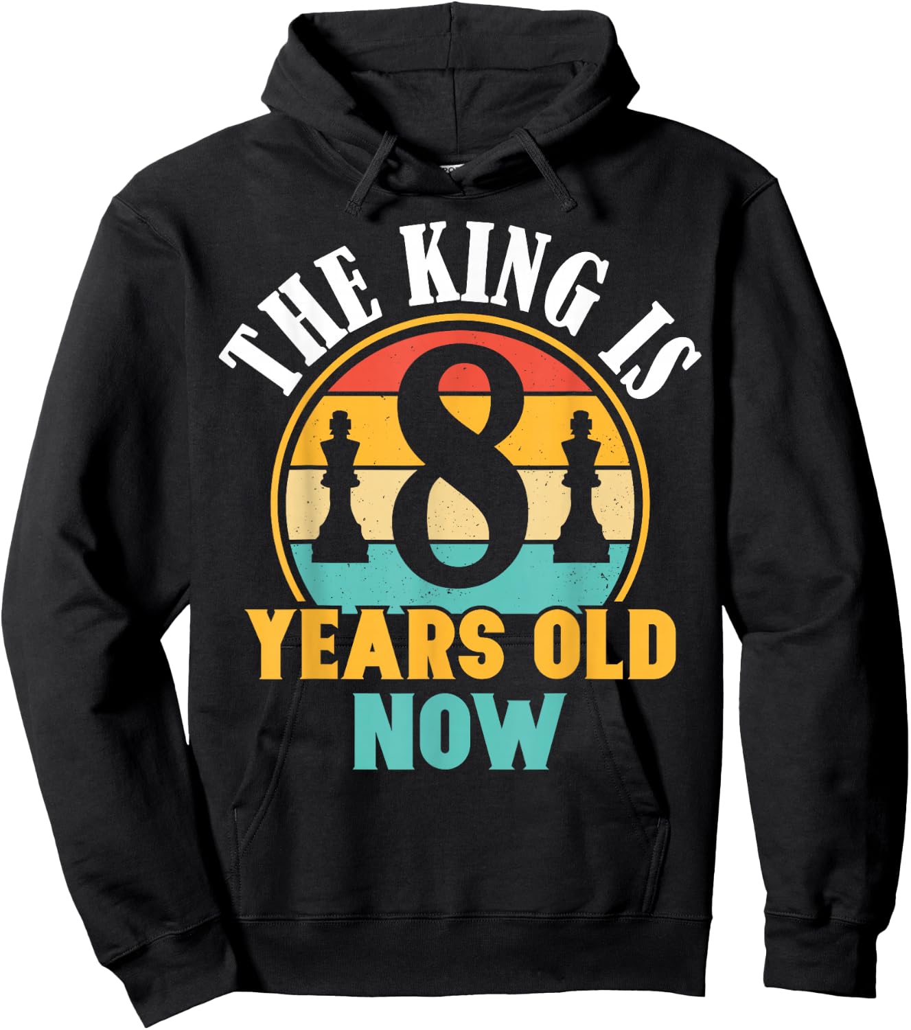Chess Lover 8th Birthday Chess 8 Years Old Boy Birthday Hoodie - Hoodie | Black