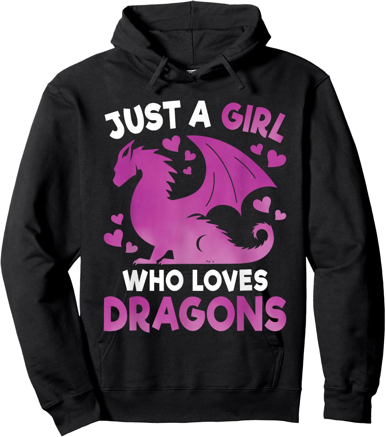 Just A Girl Who Loves Dragons Cute Dragon Lover Girls Kids Hoodie - Hoodie | Black
