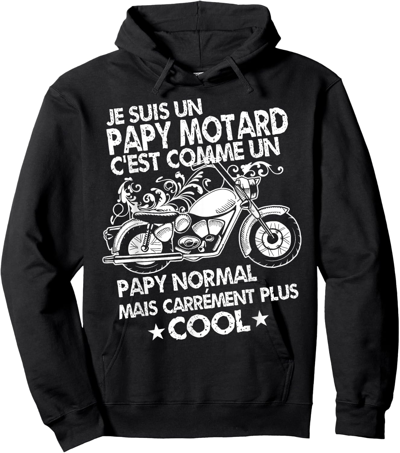 Papy Motard Gift for Motorcycle Papy Cool Hoodie - Hoodie | Black