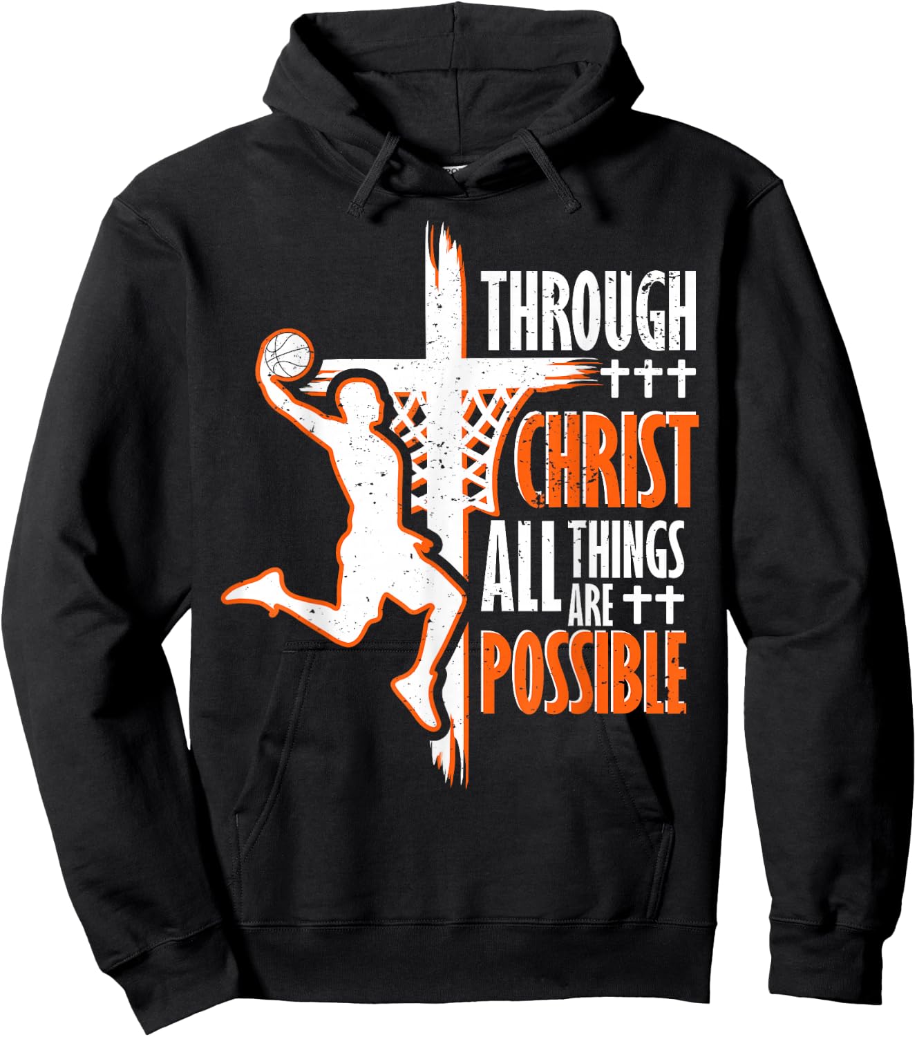 Christian Basketball Jesus Christ Basketball Religious Funny Hoodie - Hoodie | Black