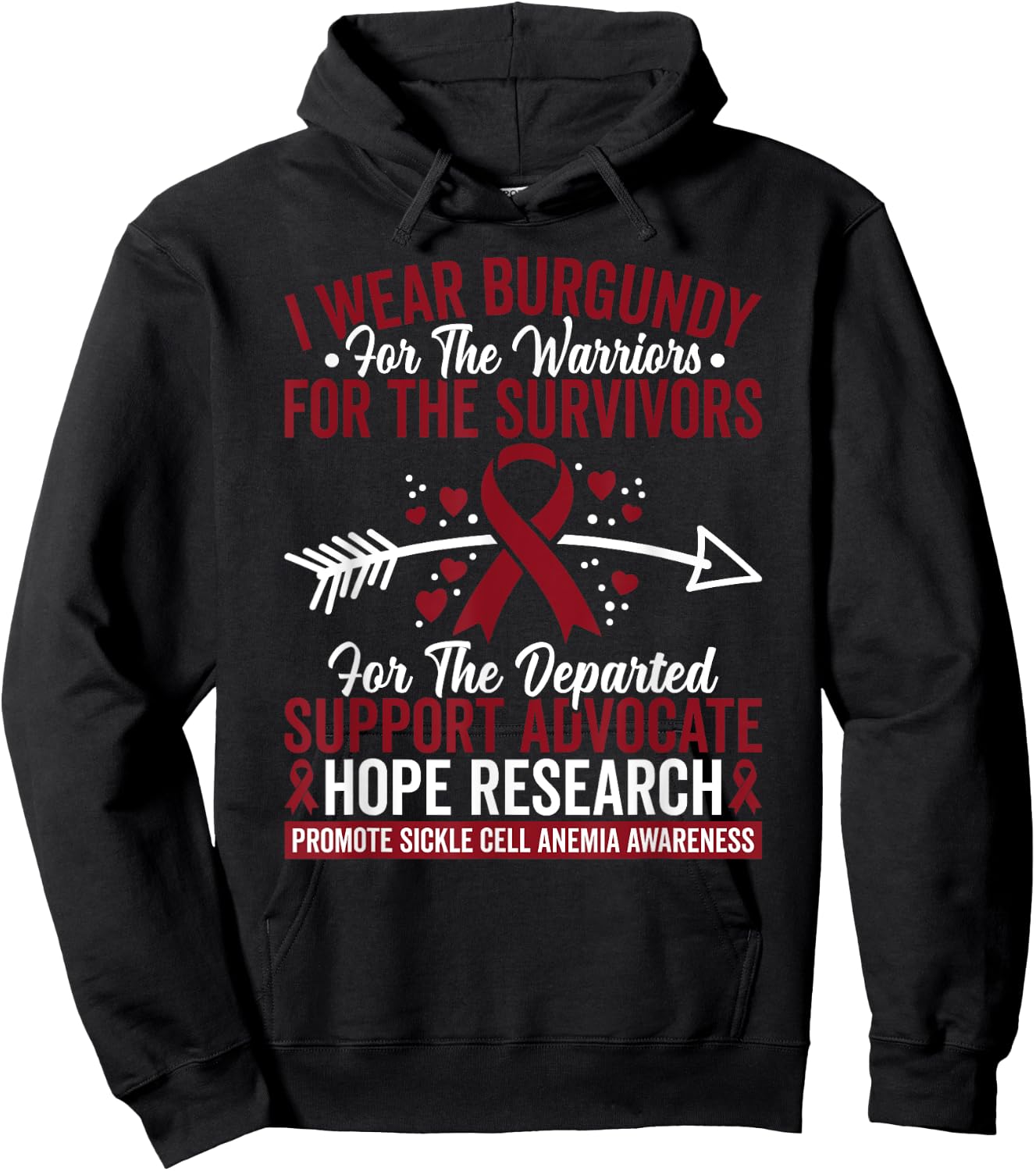 Sickle Cell Disease Warrior Awareness Blood SCD Hoodie - Hoodie | Black