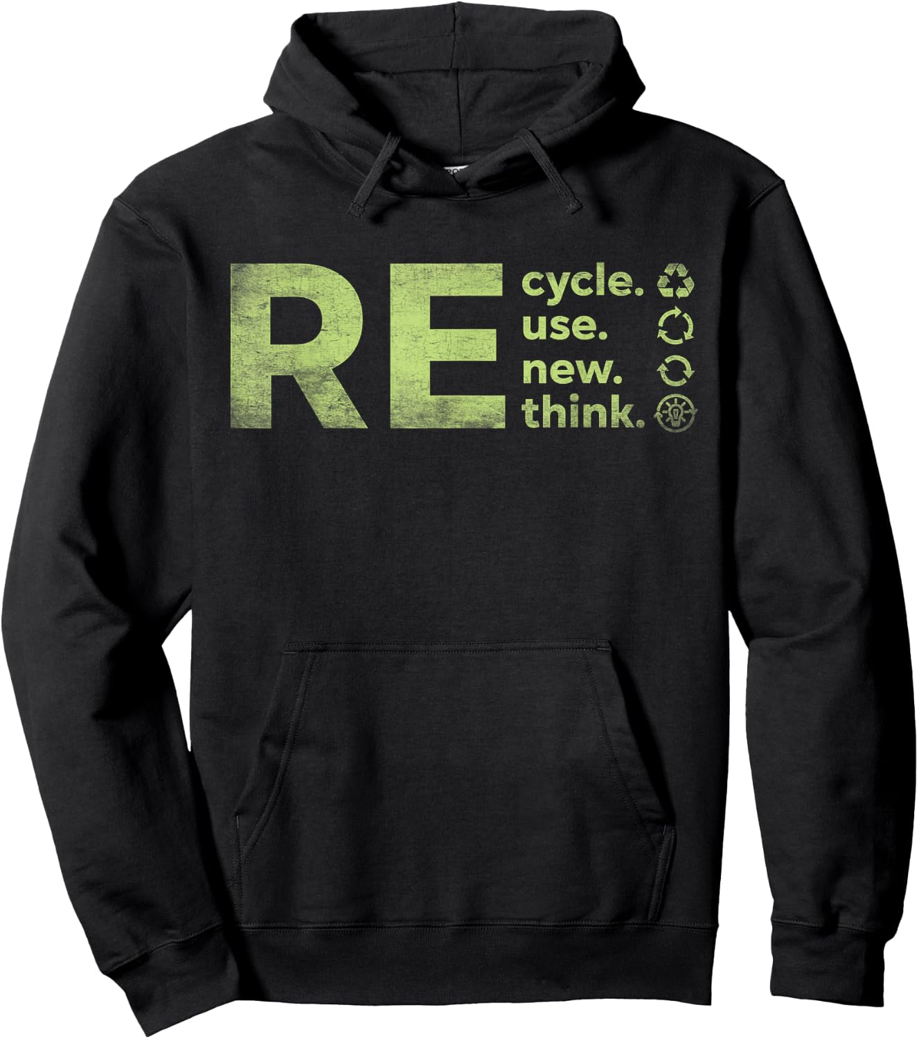 Recycle Reuse Renew Rethink Crisis Environmental Activism Hoodie - Hoodie | Black