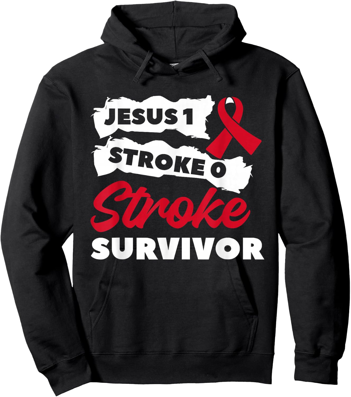 Jesus 1 Stroke 0 Stroke Survivor Awareness Hoodie - Hoodie | Black