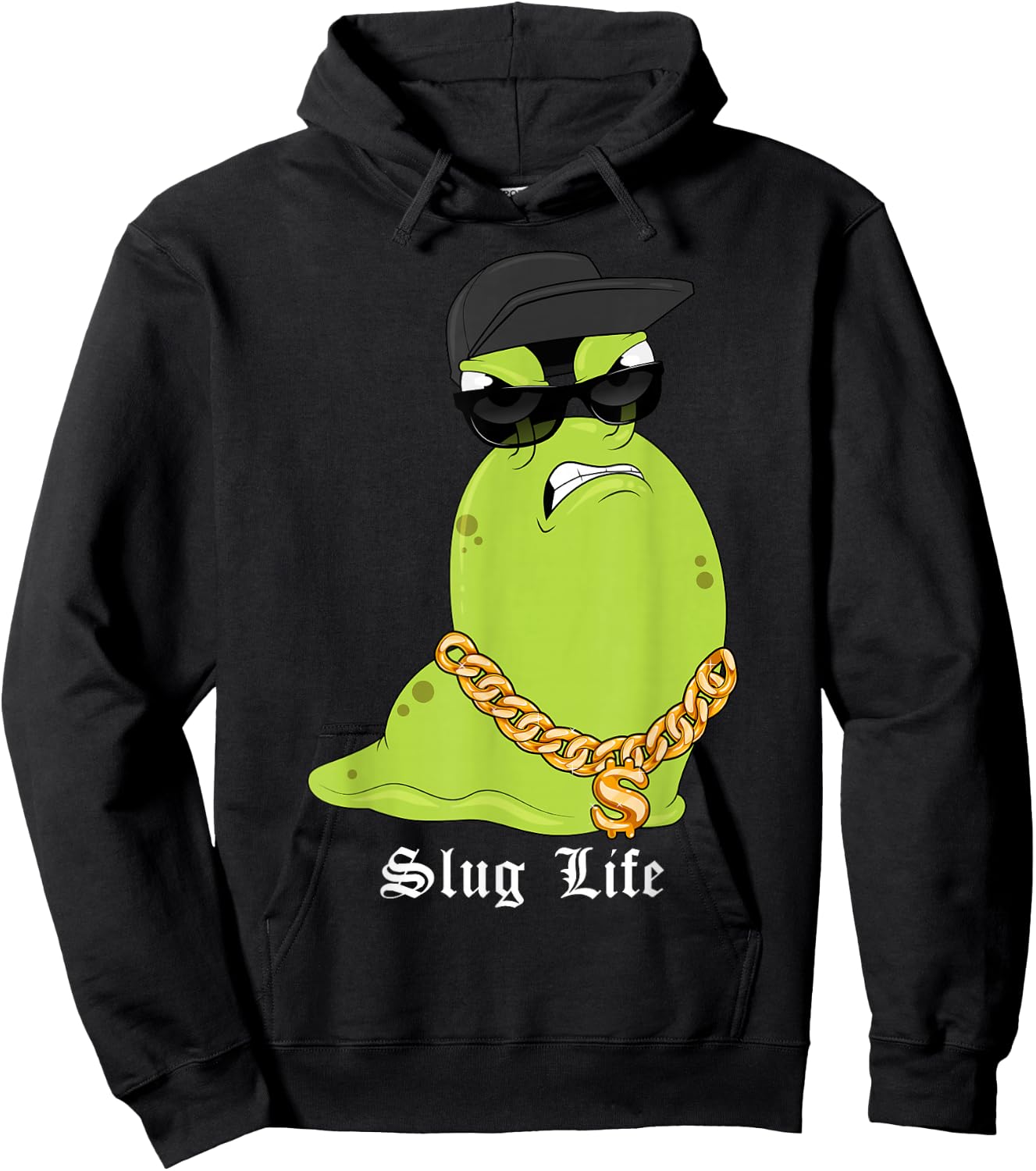 Slug Life Funny Gastropod Snail Thug Gangster Slime Joke Pun Hoodie - Hoodie | Black
