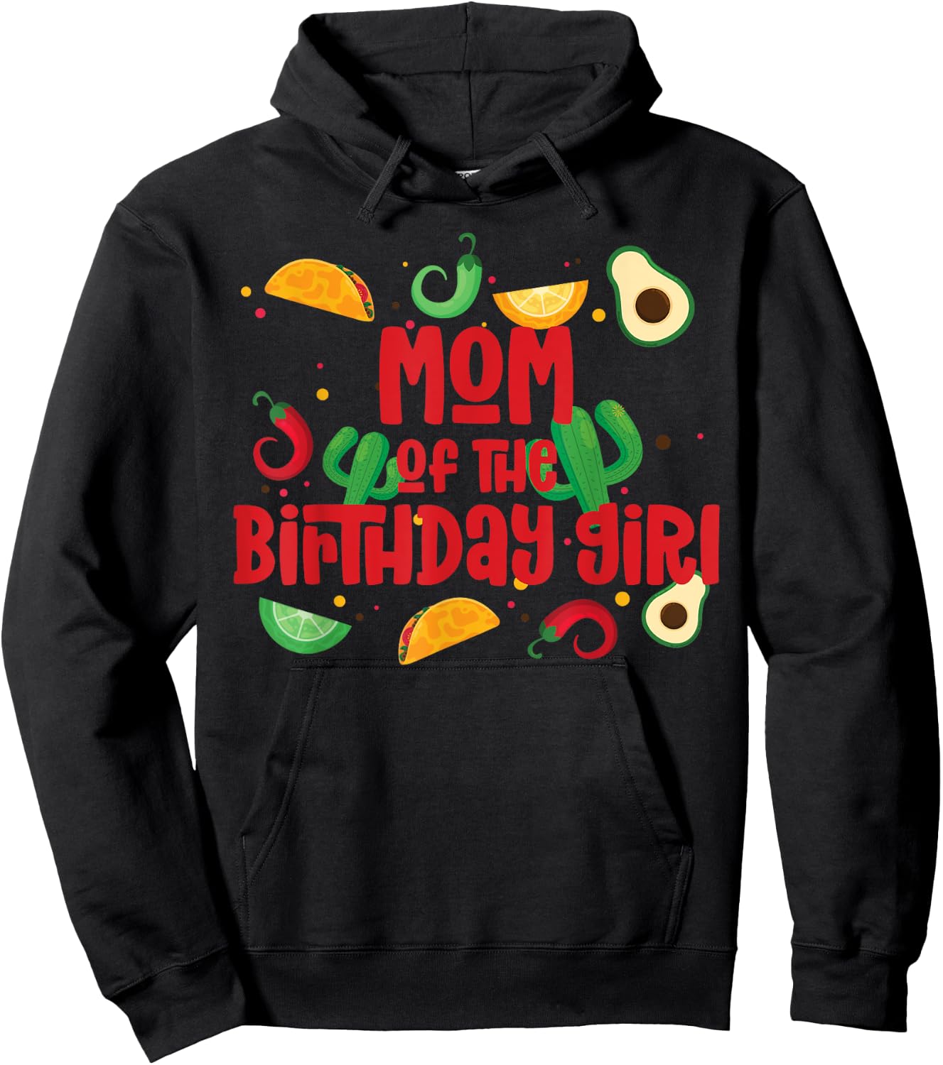 Mom Taco Twosday Fiesta Taco Birthday Theme Girl 2yr Hoodie - Hoodie | Black