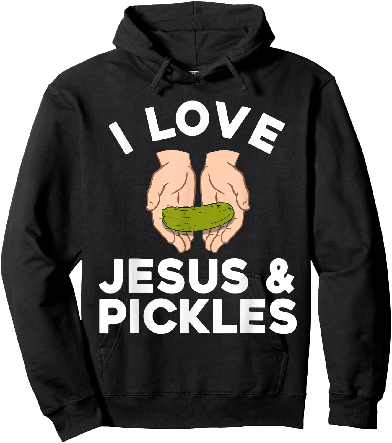 Cute Pickle Design Women Kids Jesus Pickle Lovers Hoodie - Hoodie | Black