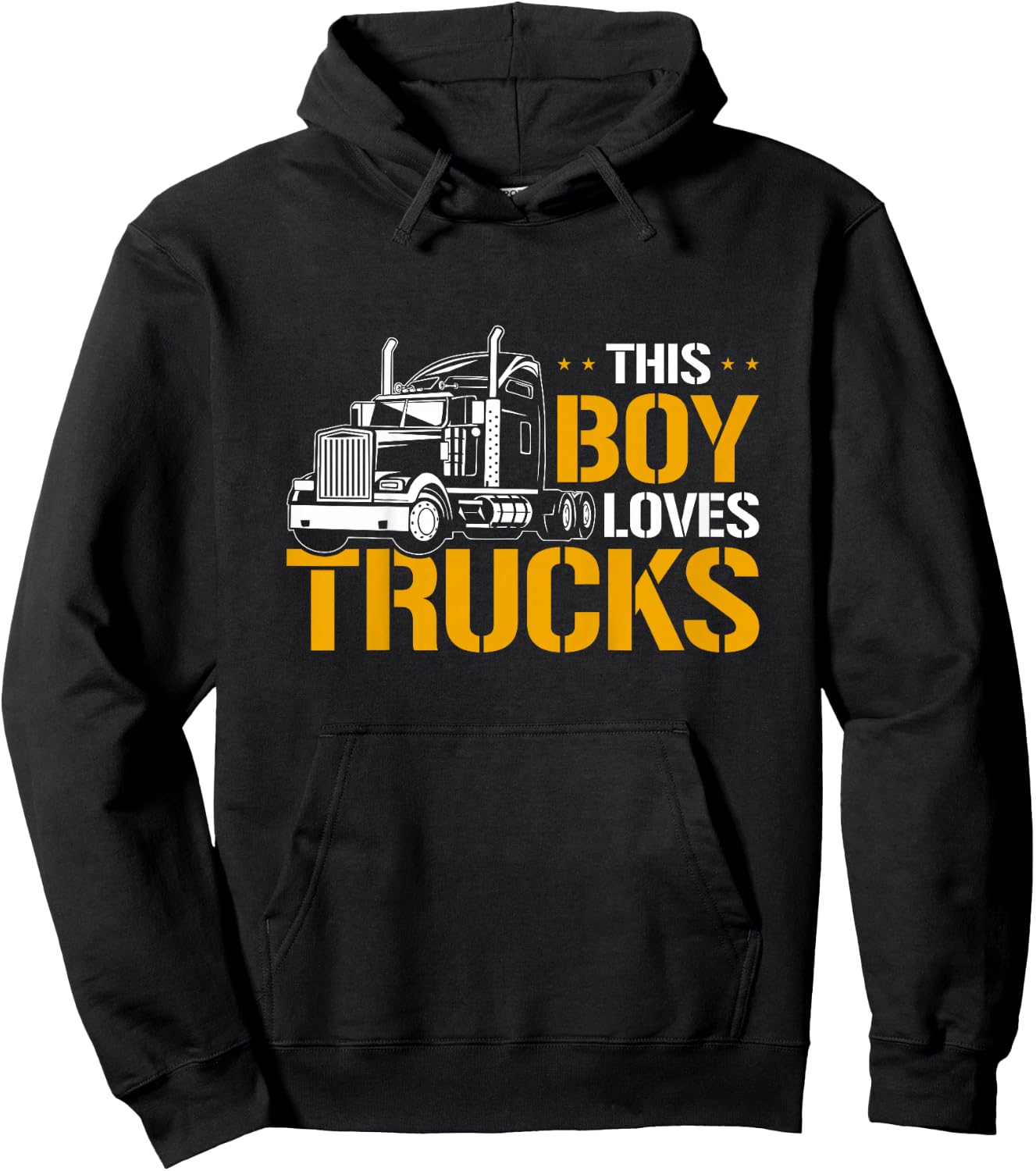 Kids Semi truck Toddler This Boy loves Trucks Hoodie - Hoodie | Black