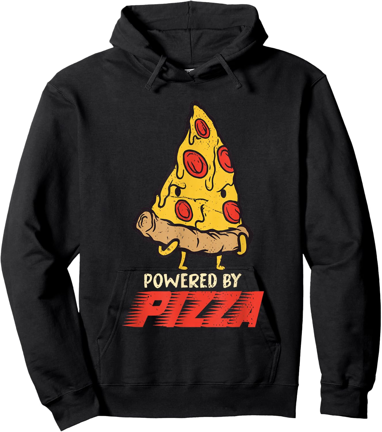Powered By Pizza Foodie Pizza Lover Italian Food Funny Pizza Hoodie - Hoodie | Black
