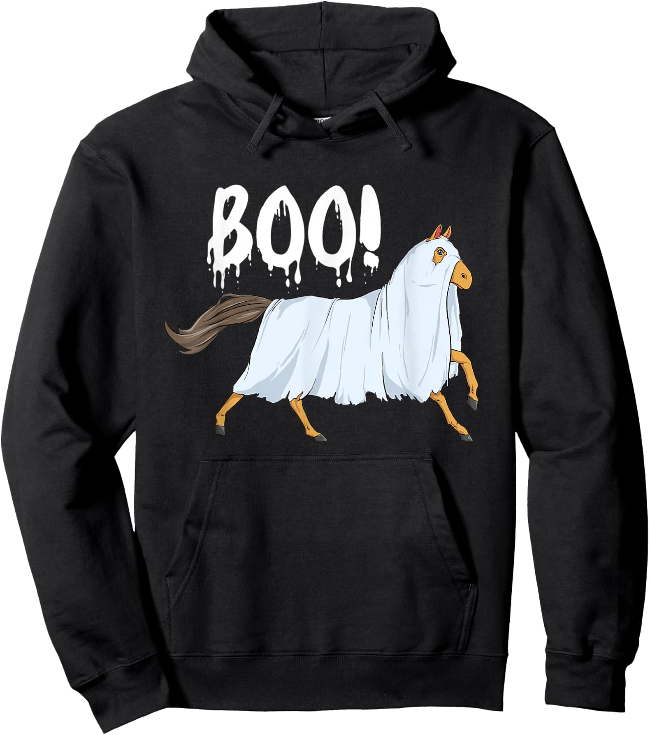 Boo - Halloween Horse Horses Horseback Riding Equestrian Hoodie - Hoodie | Black