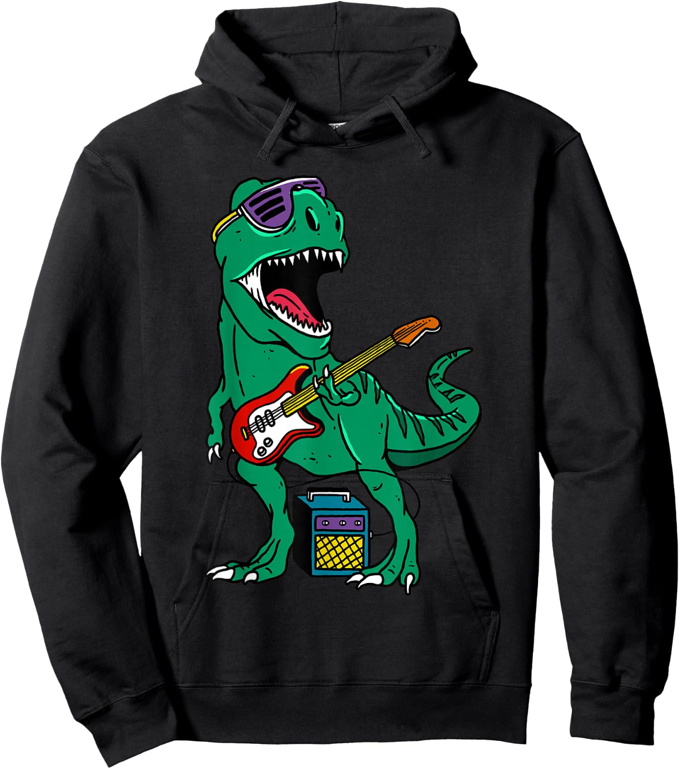 Dinosaur Rock'n Roll Dino Rock, Rocking Dinosaur Rock Bands Hoodie - Hoodie | Black