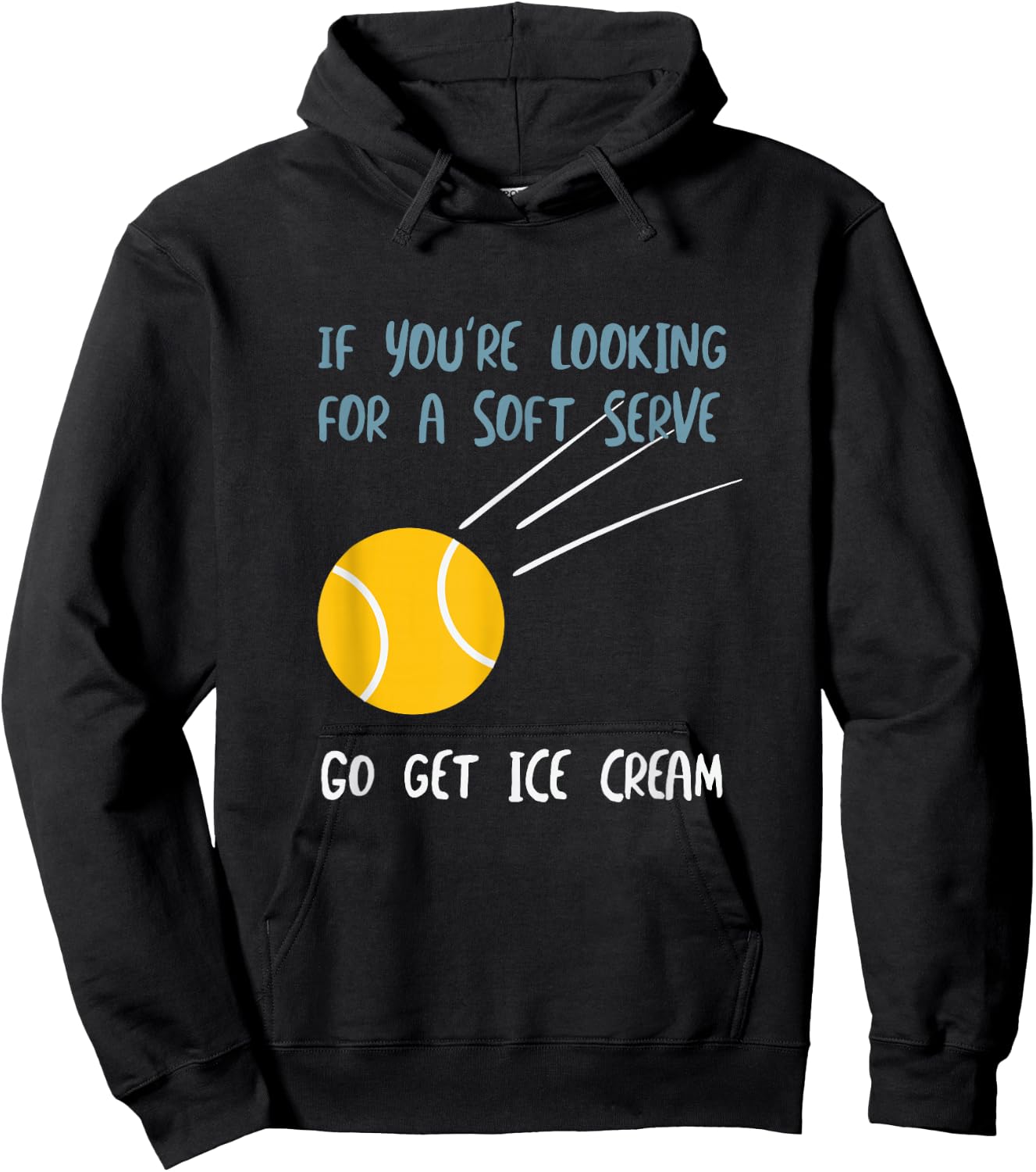 Funny Tennis soft serve Pun for Tennis Player Hoodie - Hoodie | Black
