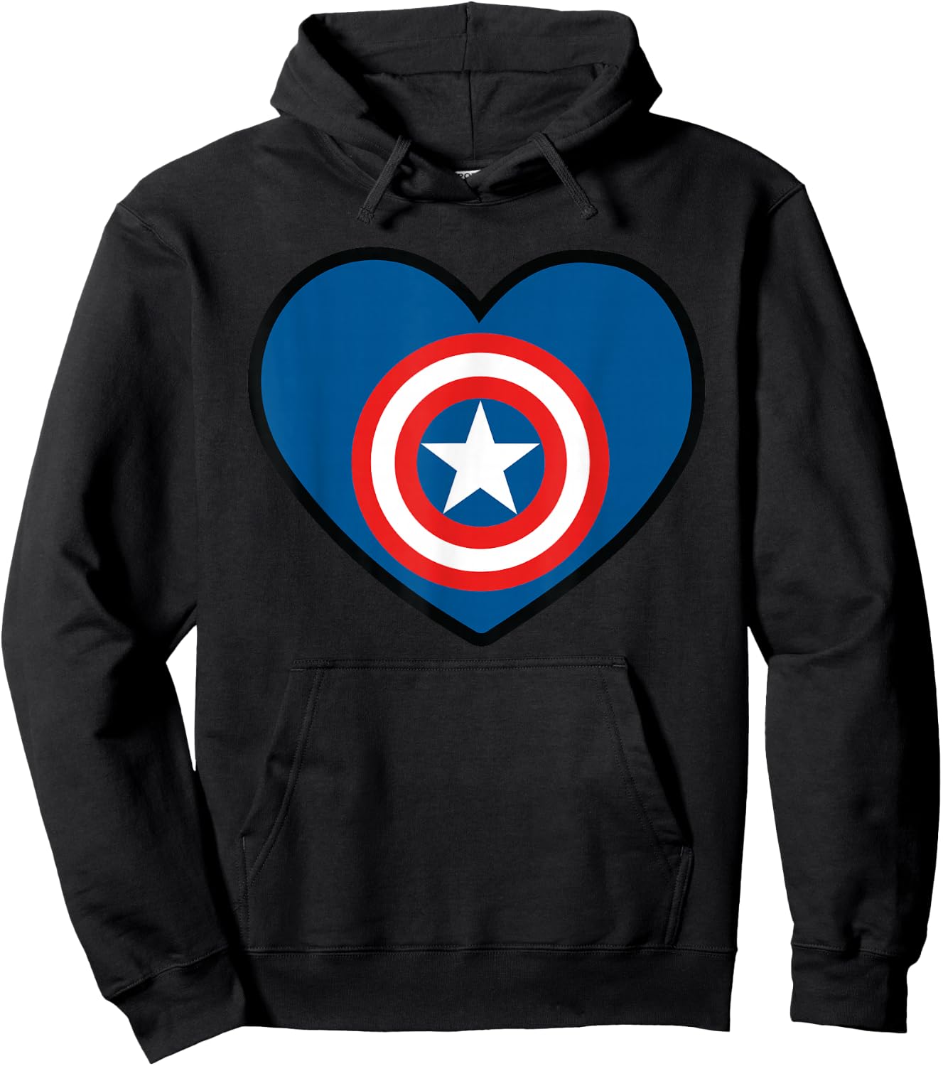 Marvel Captain America Avengers Heart Love Valentine’s Day Hoodie - Hoodie | Black