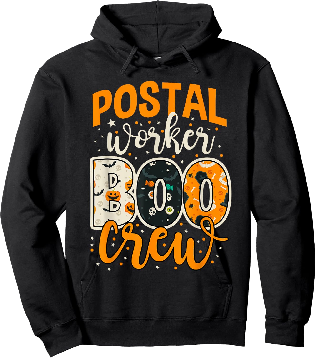 Postal Worker Boo Crew Funny Halloween Postal Worker Hoodie - Hoodie | Black