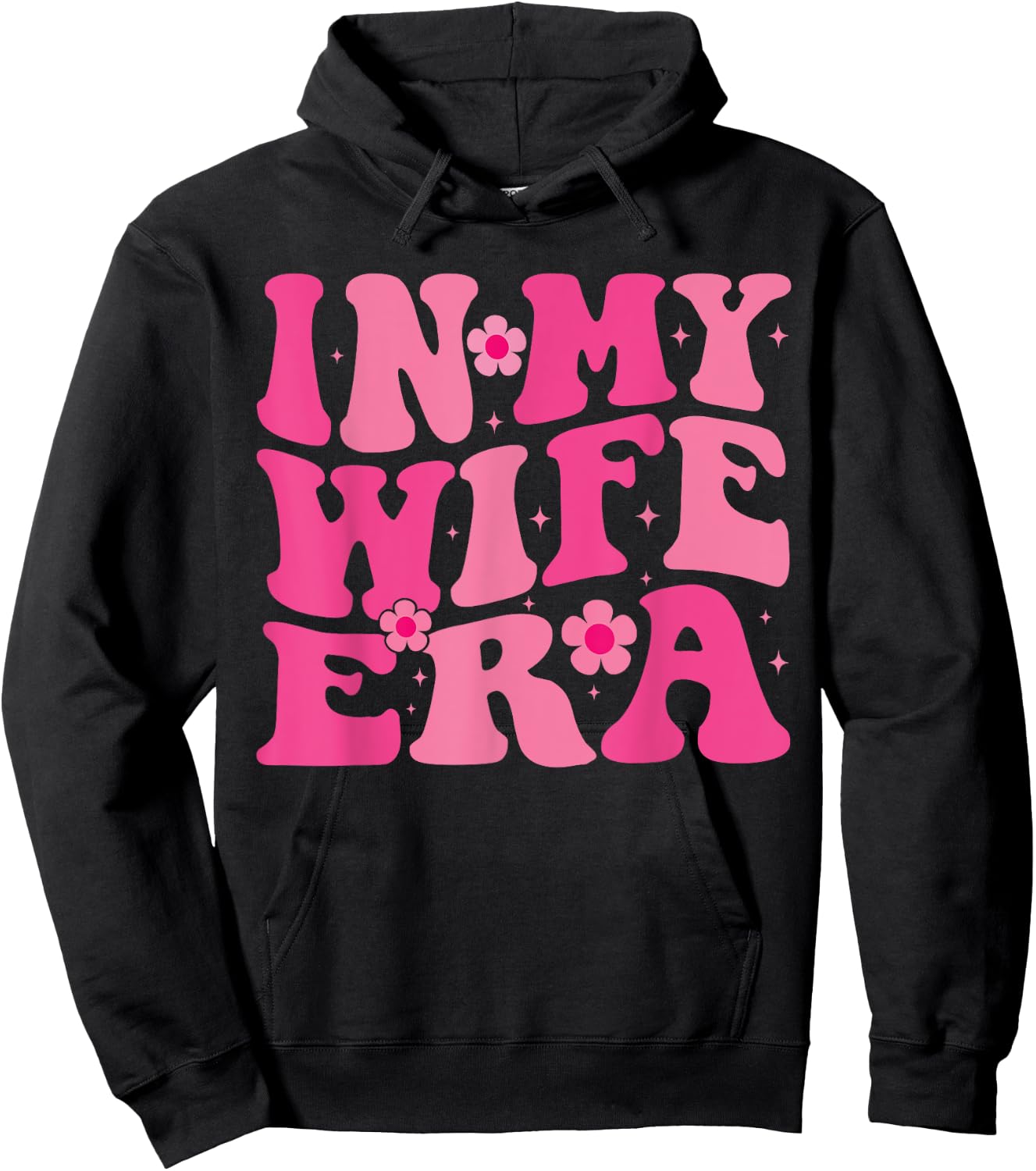 In My Wife Era married Floral Groovy Wife Era Wedding party Hoodie - Hoodie | Black