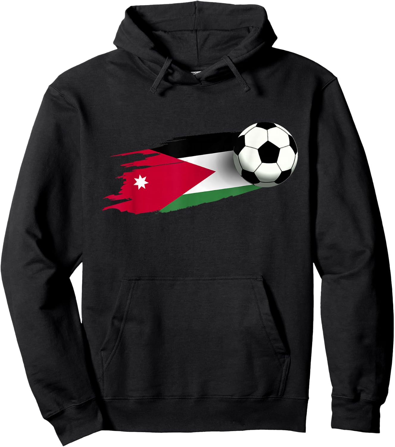Jordan Flag Jersey Jordanian Soccer Team Jordanian Hoodie - Hoodie | Black