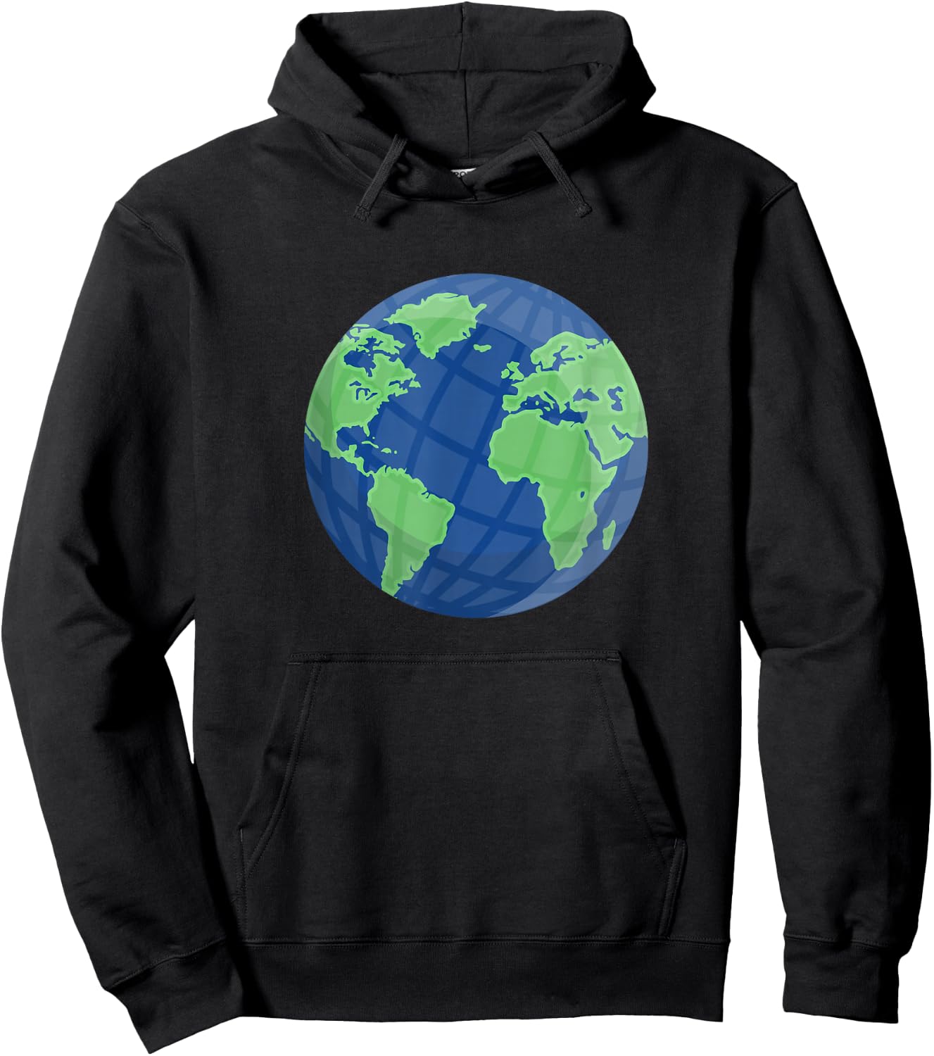 Globe World Map Earth Blue Green Design - World Geography Hoodie - Hoodie | Black