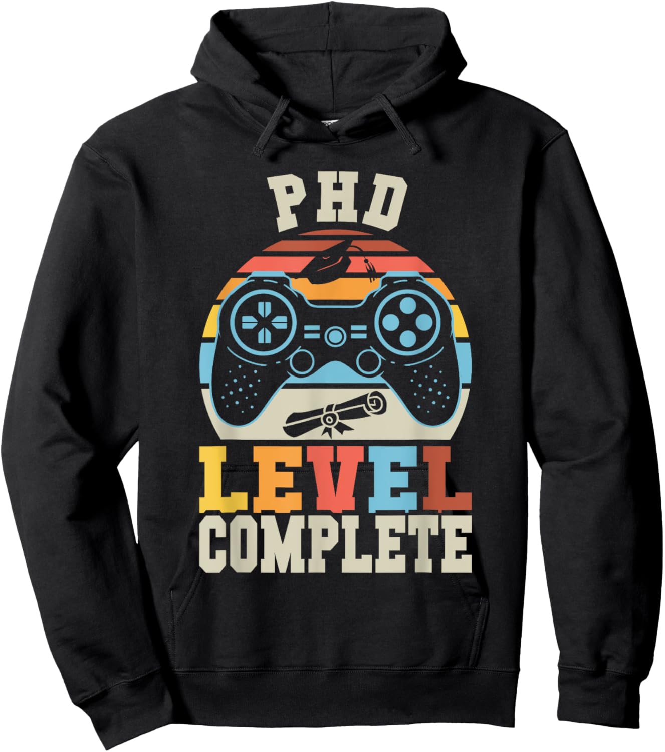 PHD Level Complete Retro Gamer Doctorate Graduation 2025 Hoodie - Hoodie | Black