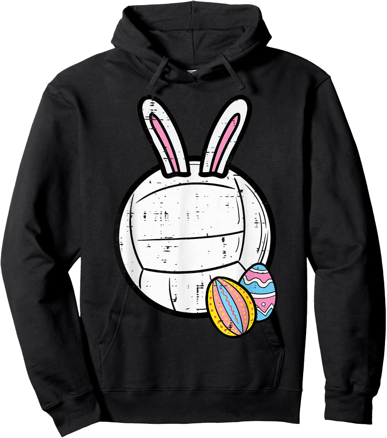 Easter Volleyball Bunny Sports Player Women Girls Teens Men Hoodie - Hoodie | Black