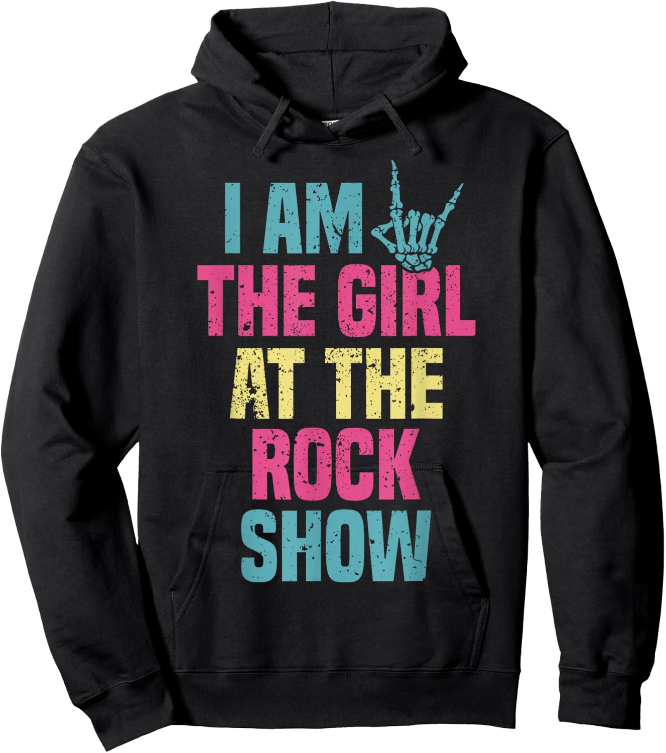 Vintage I Am The Girl At The Rock Show, Rock Music Lover Hoodie - Hoodie | Black