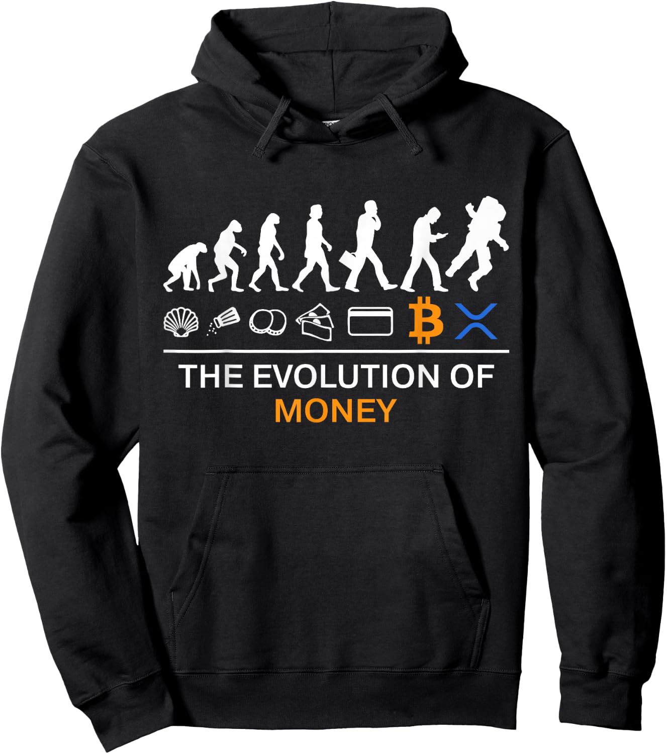 The Evolution Of Money Funny Bitcoin Ripple XRP To The Moon Hoodie - Hoodie | Black