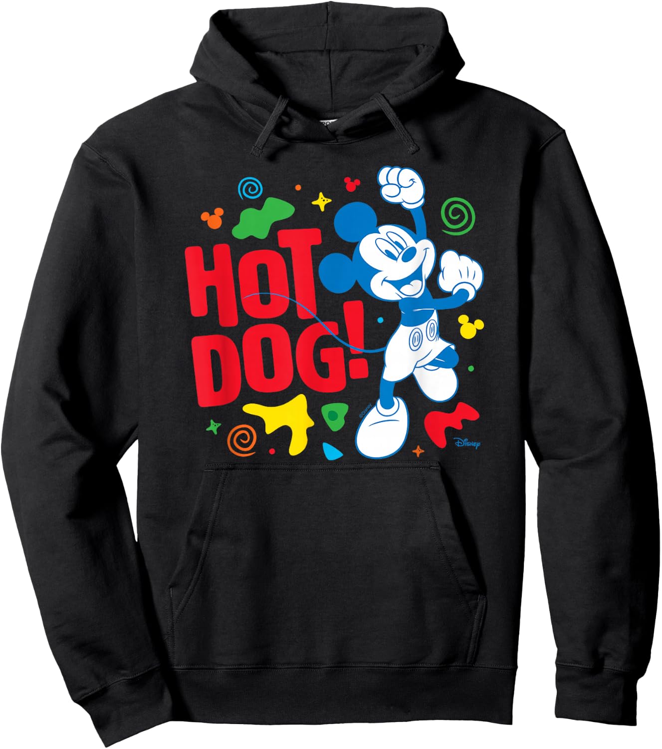 Mickey & Friends- Hot Dog Mickey Hoodie - Hoodie | Black