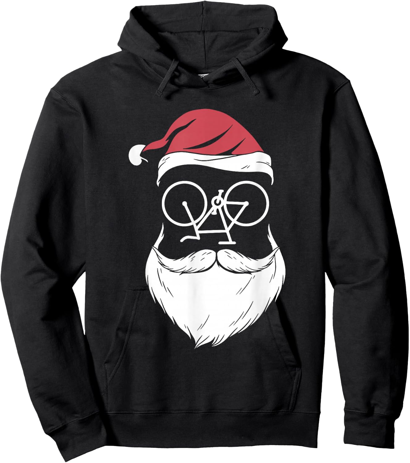 Santa Bike Sunglasses Christmas Pajama Cycling Biker Cyclist Hoodie - Hoodie | Black