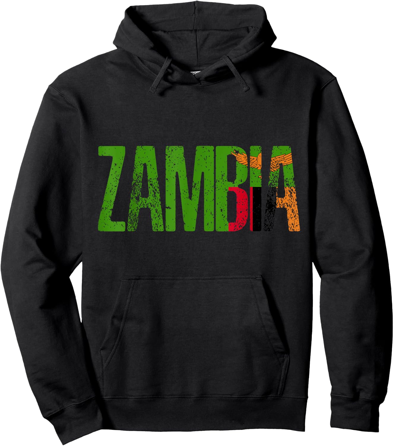 Zambian Country, Zambia Pride, African Heritage Hoodie - Hoodie | Black