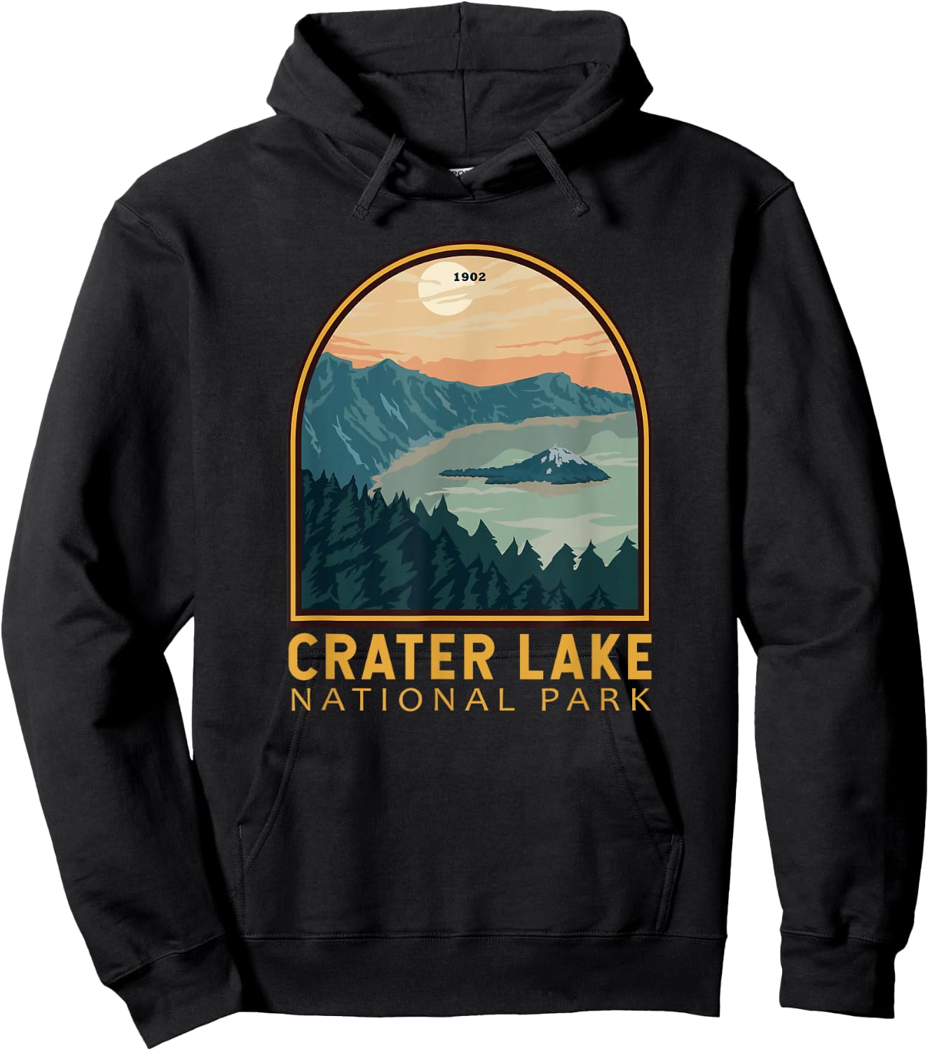 Crater Lake National Park Vintage Emblem Hoodie - Hoodie | Black