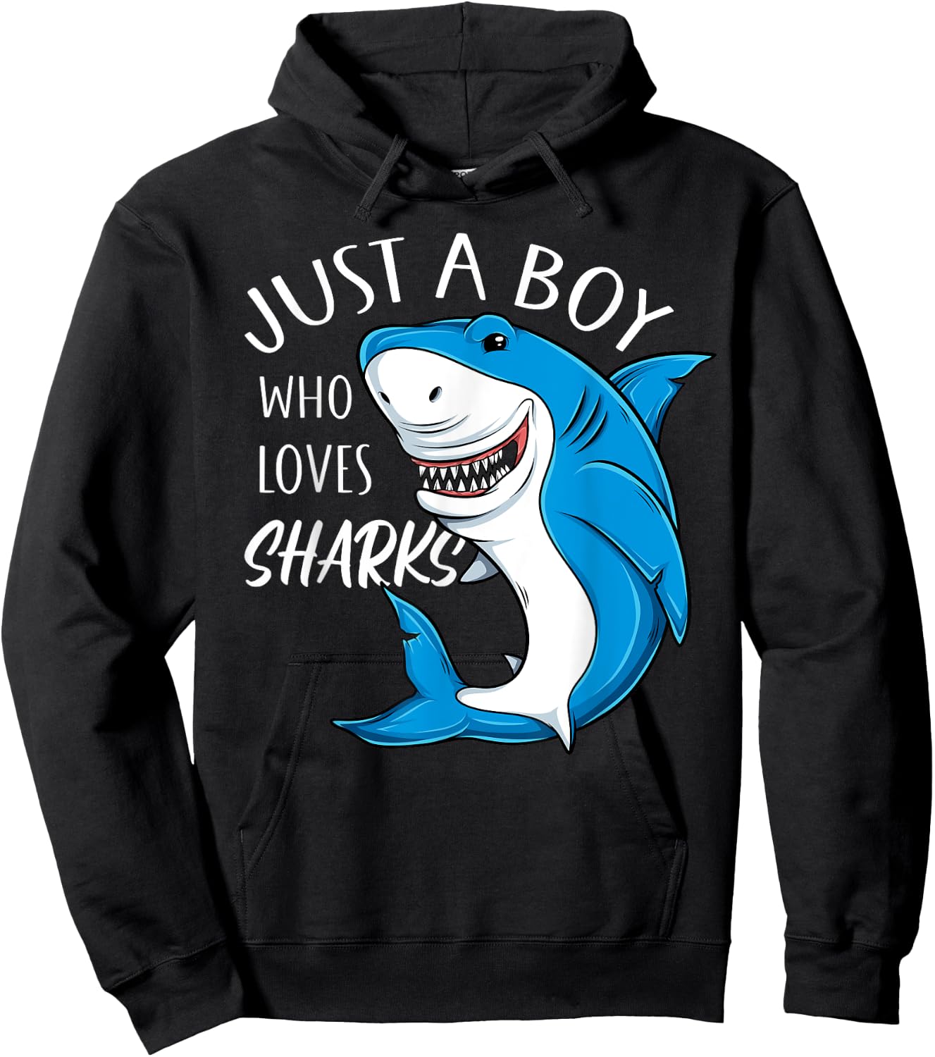 Just A Boy Who Loves Sharks Cool Sharks Lover Boys Hoodie - Hoodie | Black
