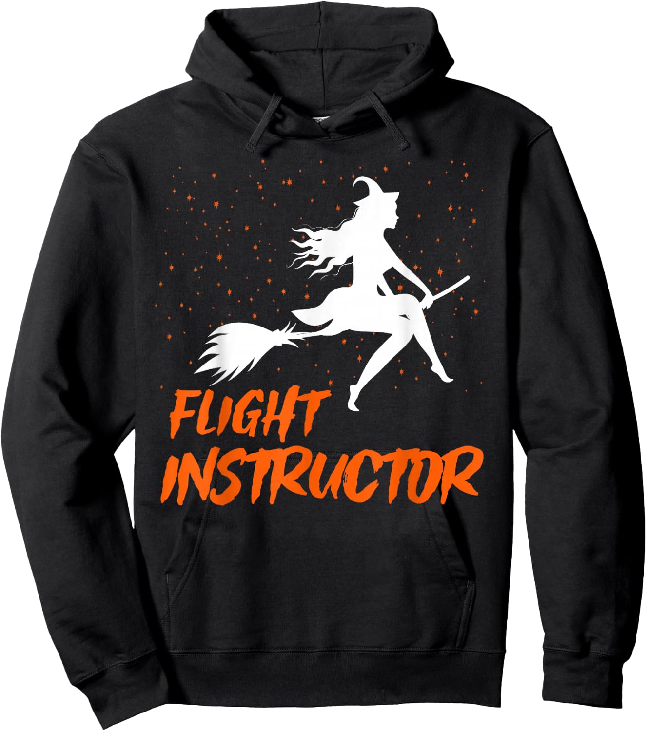 Flight Instructor Witch Riding Broomstick Halloween Costume Hoodie - Hoodie | Black