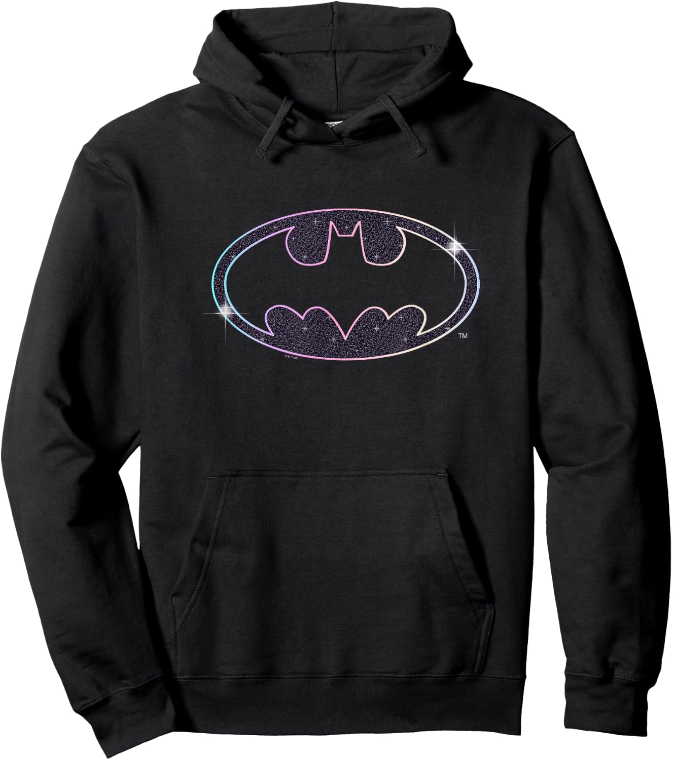 DC Comics Batman Colorful Shimmering Bat-Symbol Outline Logo Hoodie - Hoodie | Black