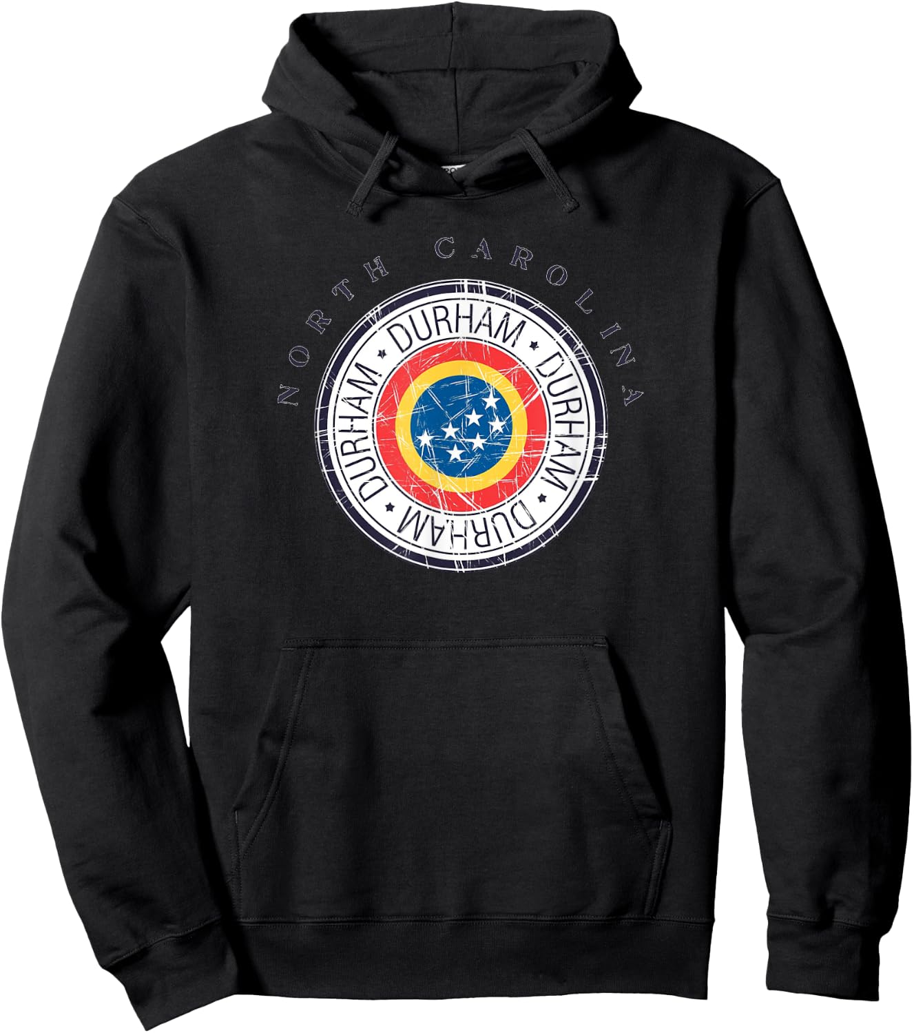 Durham Flag North Carolina State Seal Bull City NC Souvenir Hoodie - Hoodie | Black