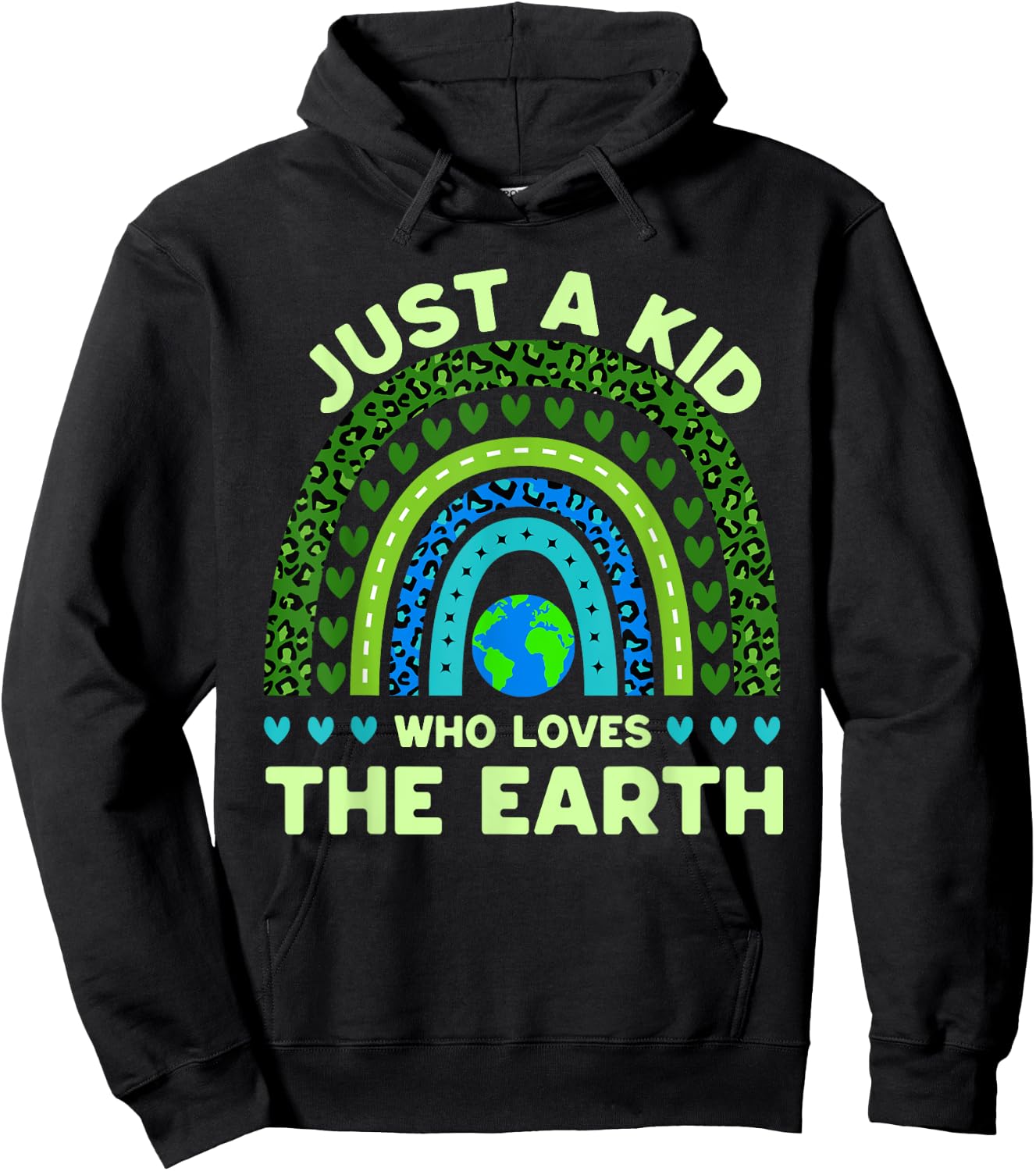 Just A Kid Who Loves The Earth | Earth Day 2024 Rainbow Hoodie - Hoodie | Black