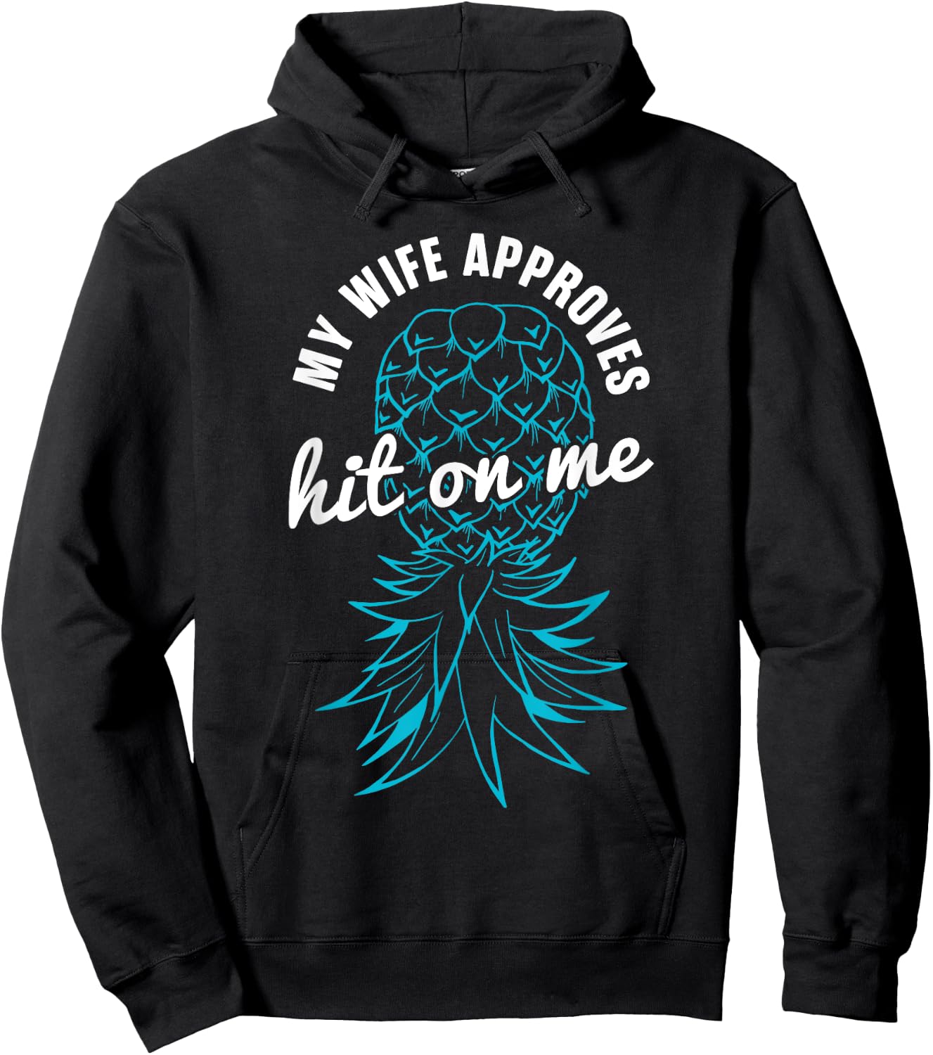 Funny Swinger My Wife Approves Hit On Me Hoodie - Hoodie | Black