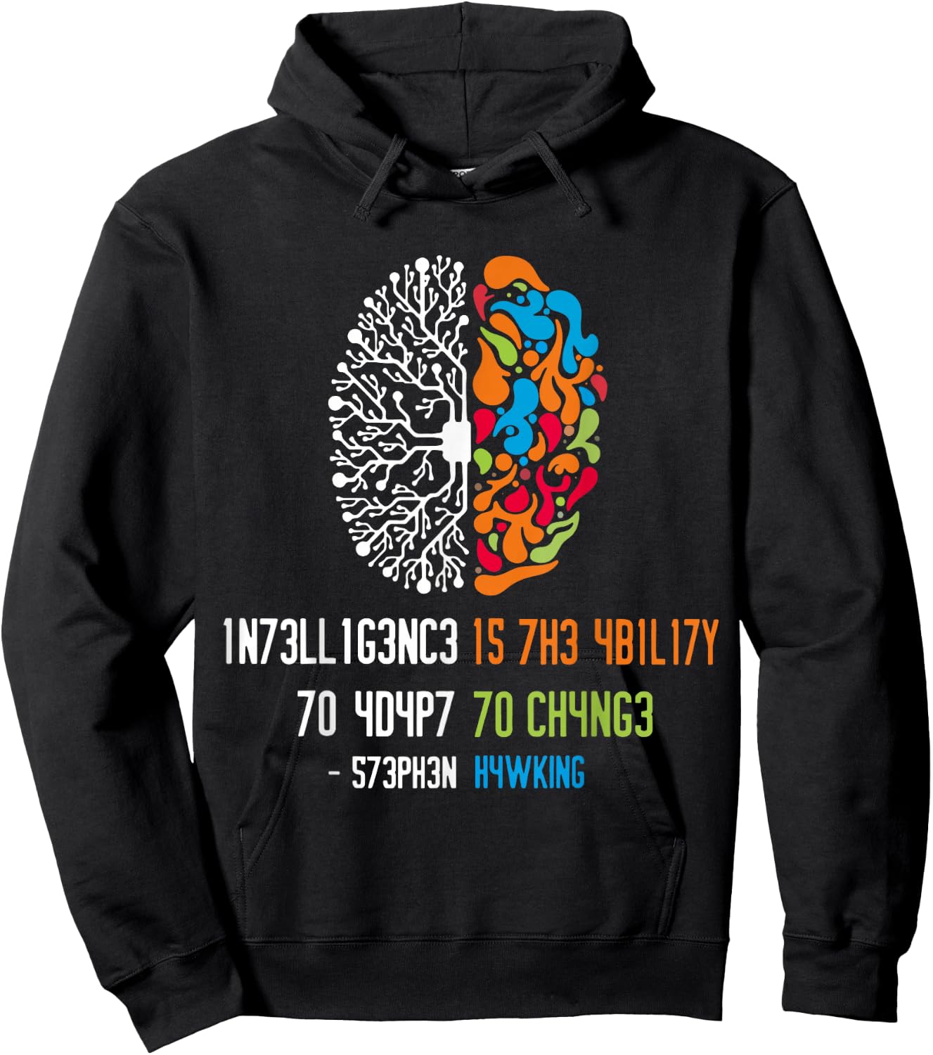 1n73ll1g3nc3 15 7h3 4b1l17y 70 4d4p7 70 Ch4ng3 Hoodie - Hoodie | Black