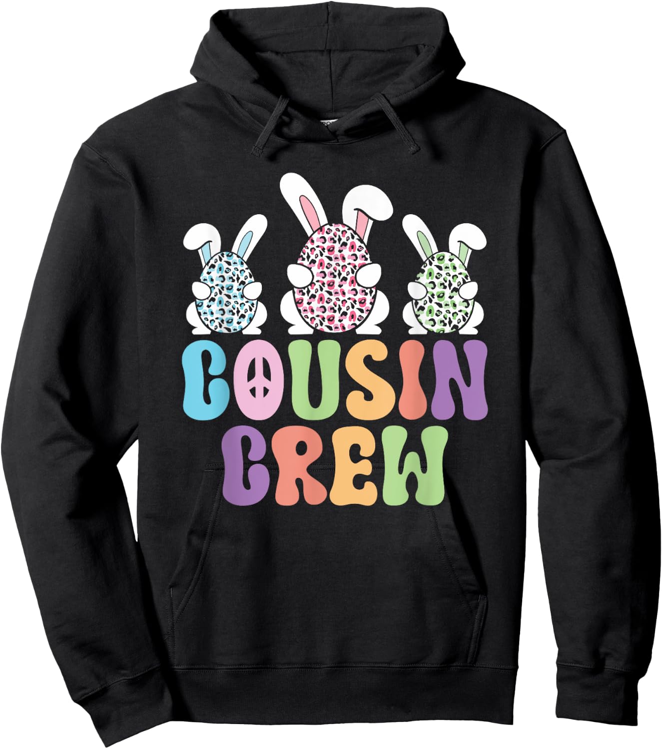 Cousin Crew Easter Bunny Family Matching Toddler Boys Girls Hoodie - Hoodie | Black