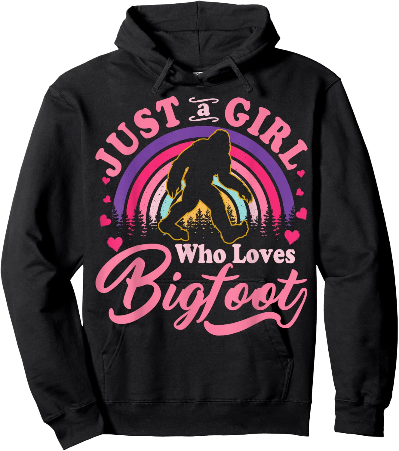 Just A Girl Who Loves Bigfoot Sasquatch Gifts For Teen Girls Hoodie - Hoodie | Black