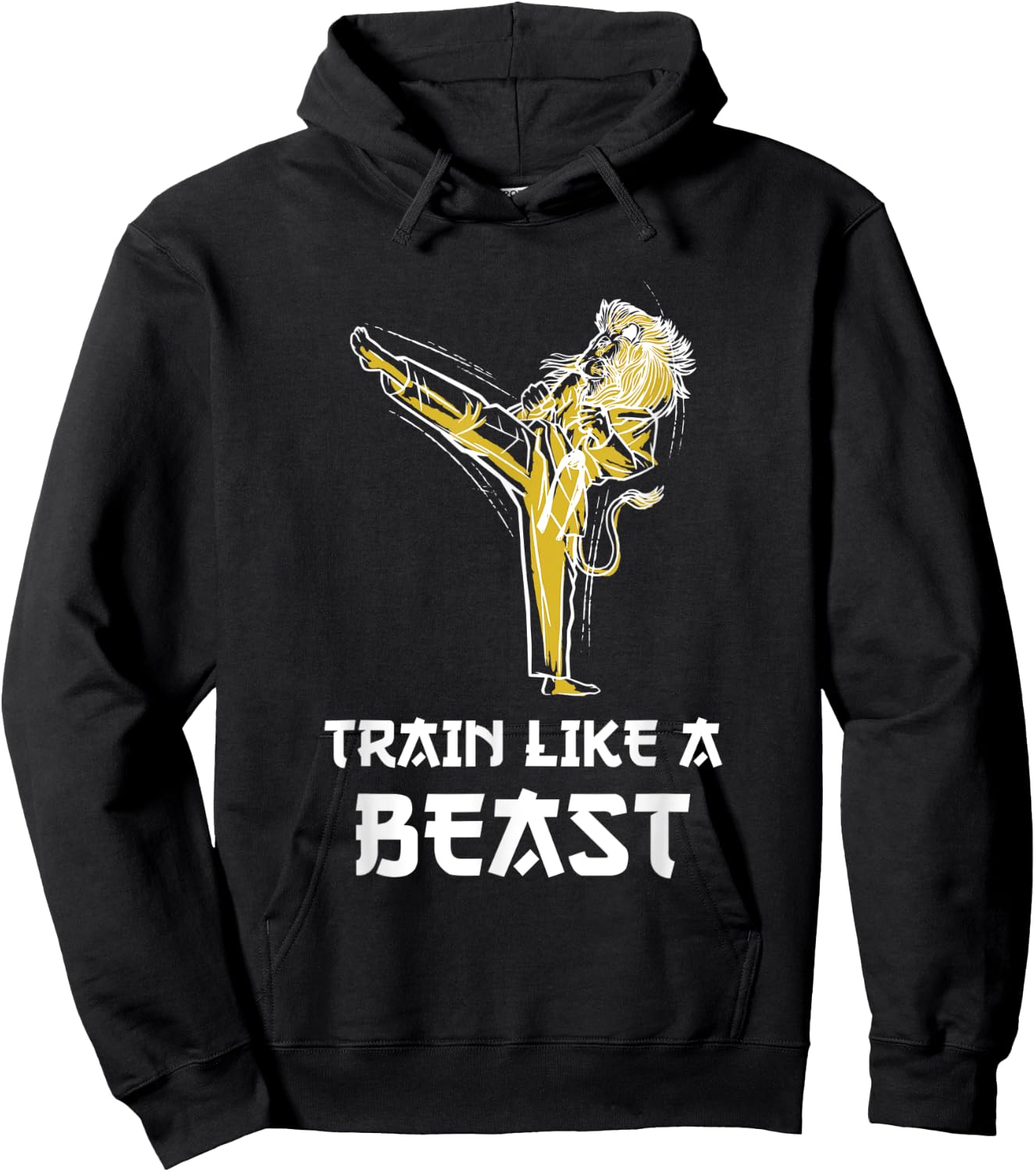 Train Like A Beast Taekwondo Lion Roundhouse Kick Hoodie - Hoodie | Black