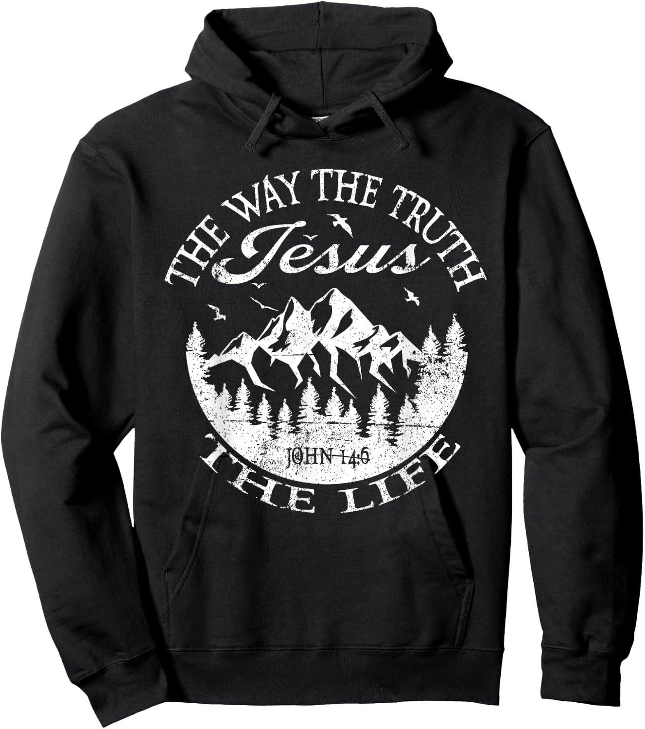 Jesus The Way Truth Life John 14:6 Bible Verse Christian Hoodie - Hoodie | Black