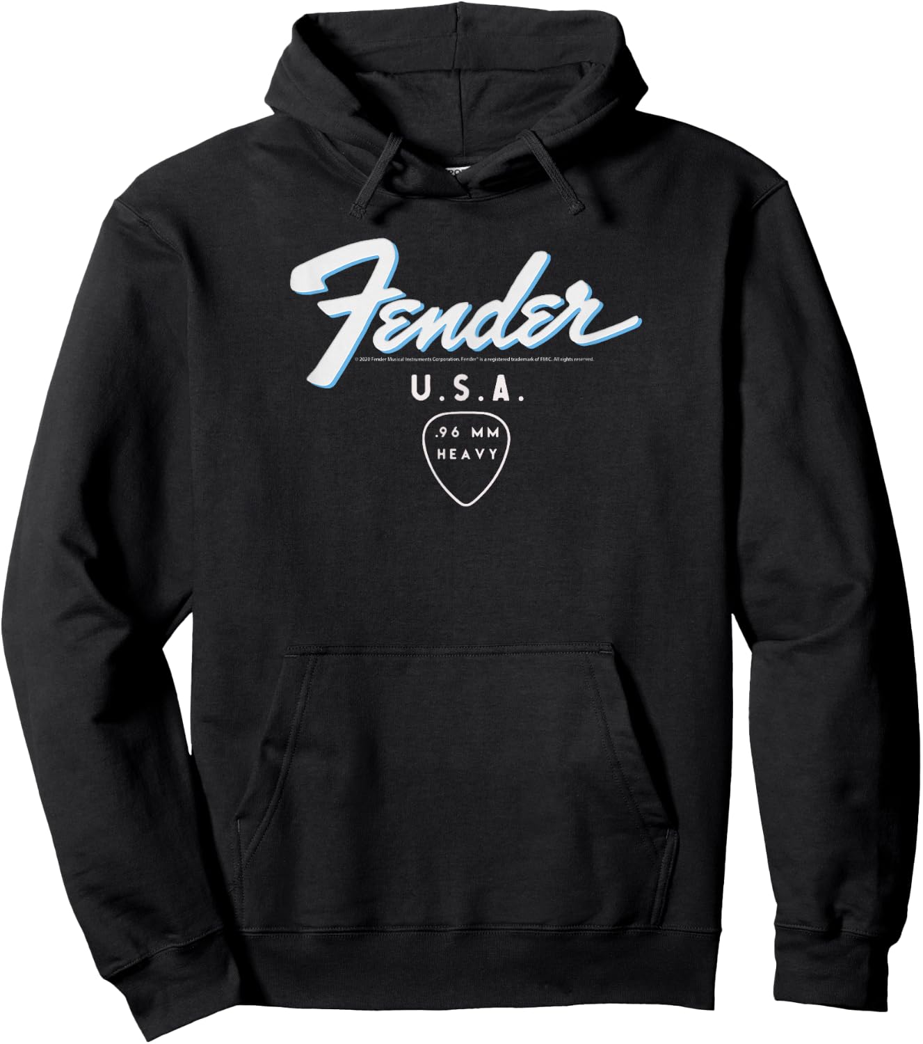 Fender U.S.A 96 MM Heavy Classic Guitar Pick Poster Hoodie - Hoodie | Black