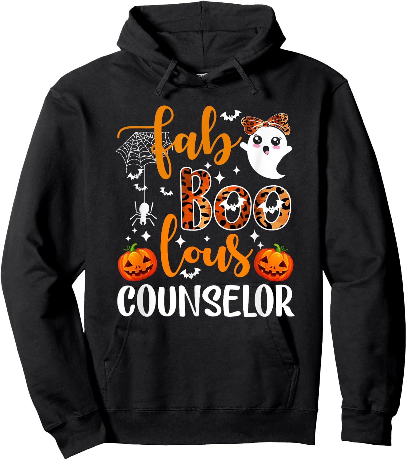 Cute Ghost Faboolous Counselor Funny Counselor Halloween Hoodie - Hoodie | Black