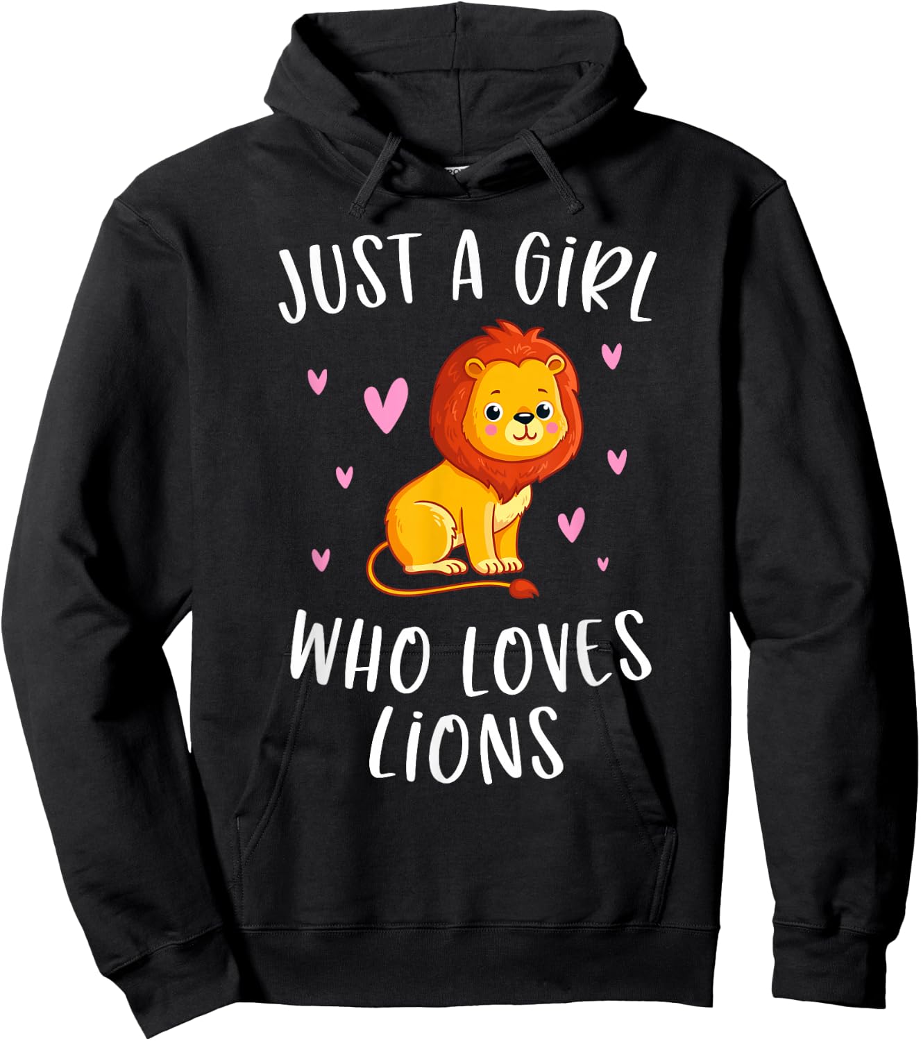 Just A Girl Who Loves Lions Cute Lion Lover Hoodie - Hoodie | Black