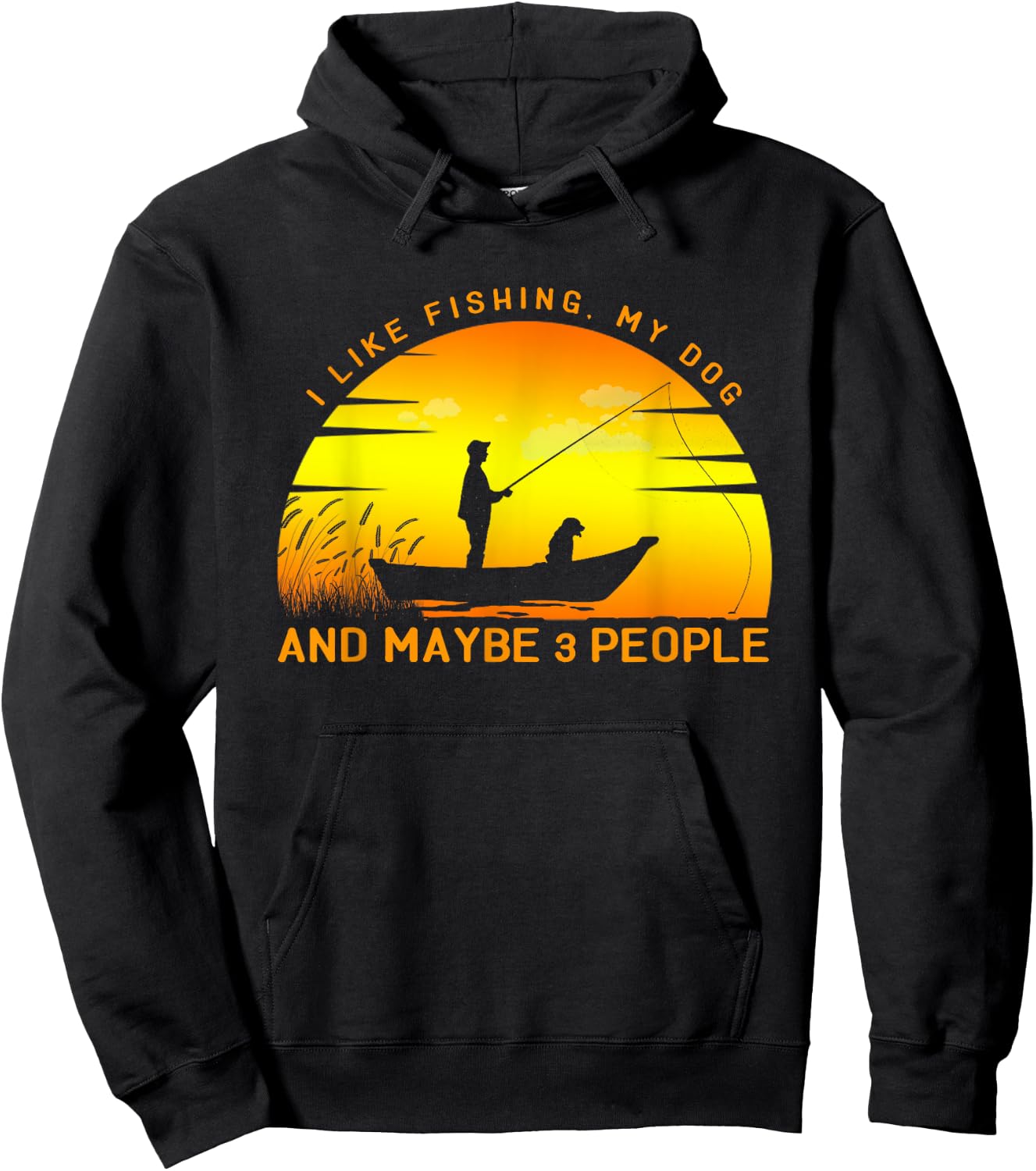 I like fishing, my dog and maybe 3 people - Vintage fishing Women Kids Hoodie - Hoodie | Black