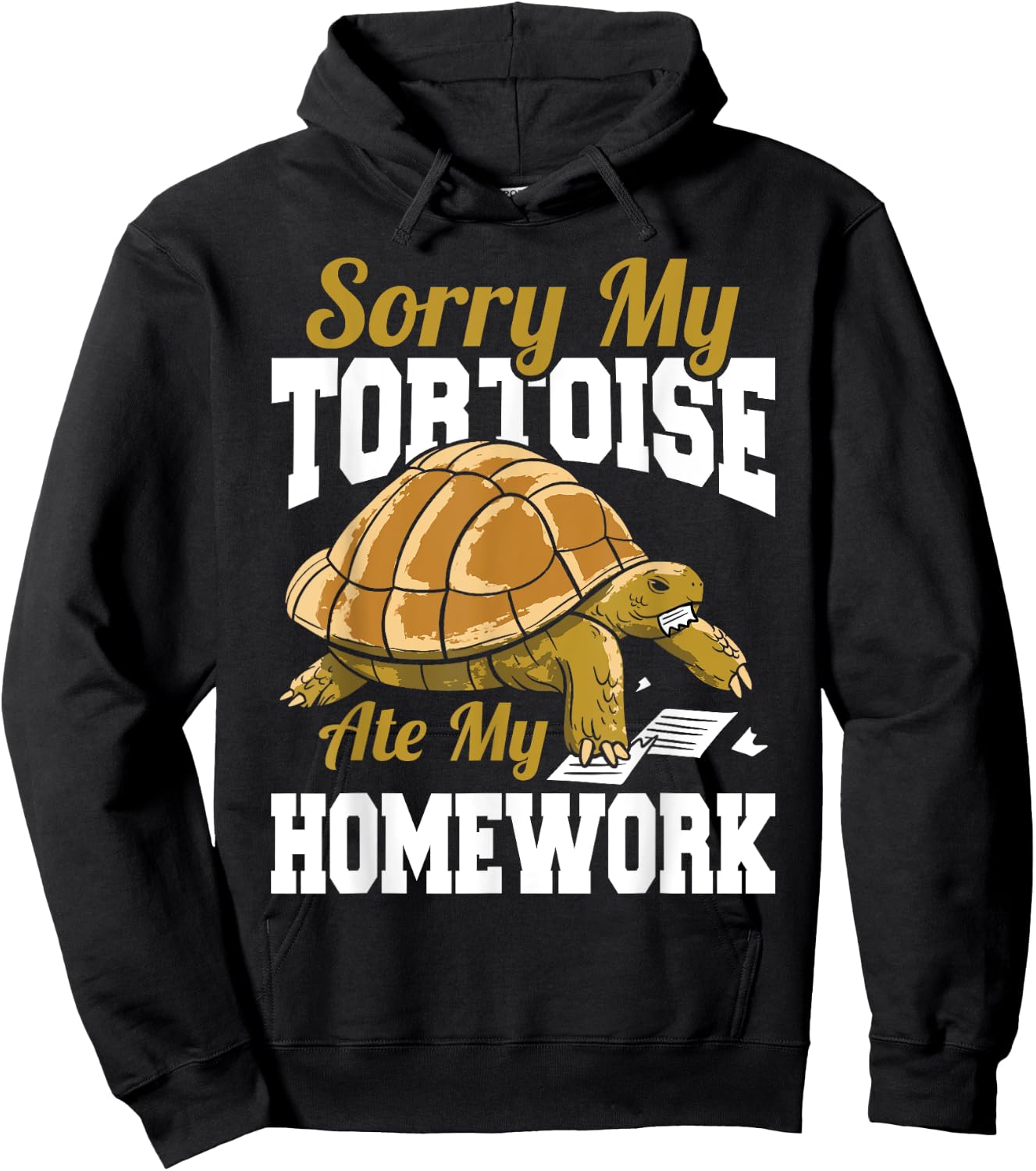 Sorry My Tortoise Ate My Homework School Reptile Kids Hoodie - Hoodie | Black