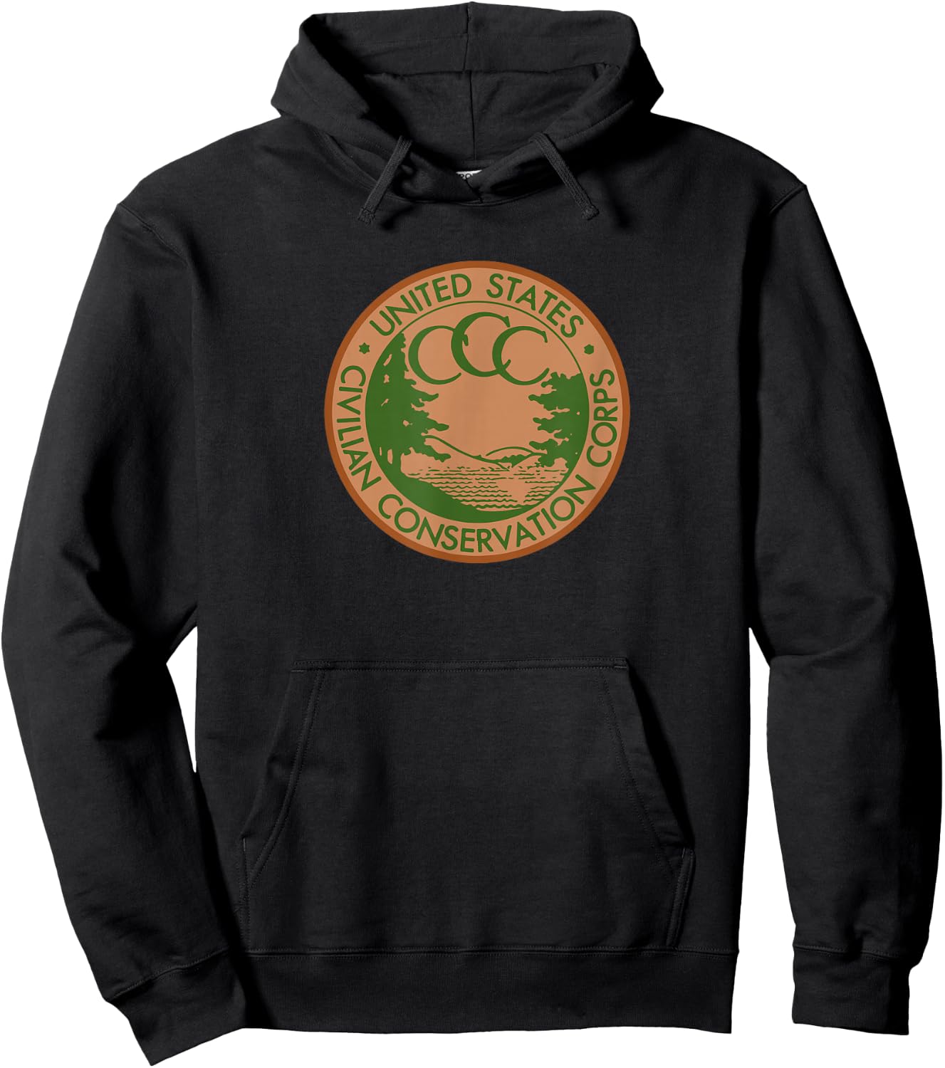 Civilian Conservation Corps CCC Logo Retro Outdoors 1930s Hoodie - Hoodie | Black
