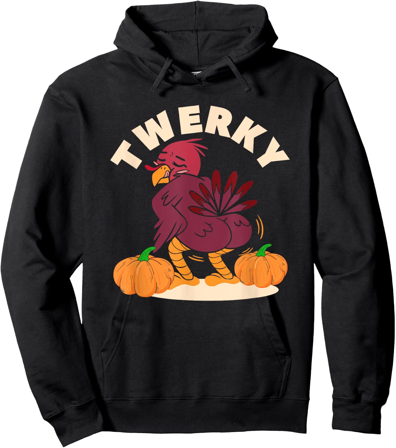 Twerky Turkey Butt Funny Thanksgiving Twerk Dab Dance Hoodie - Hoodie | Black