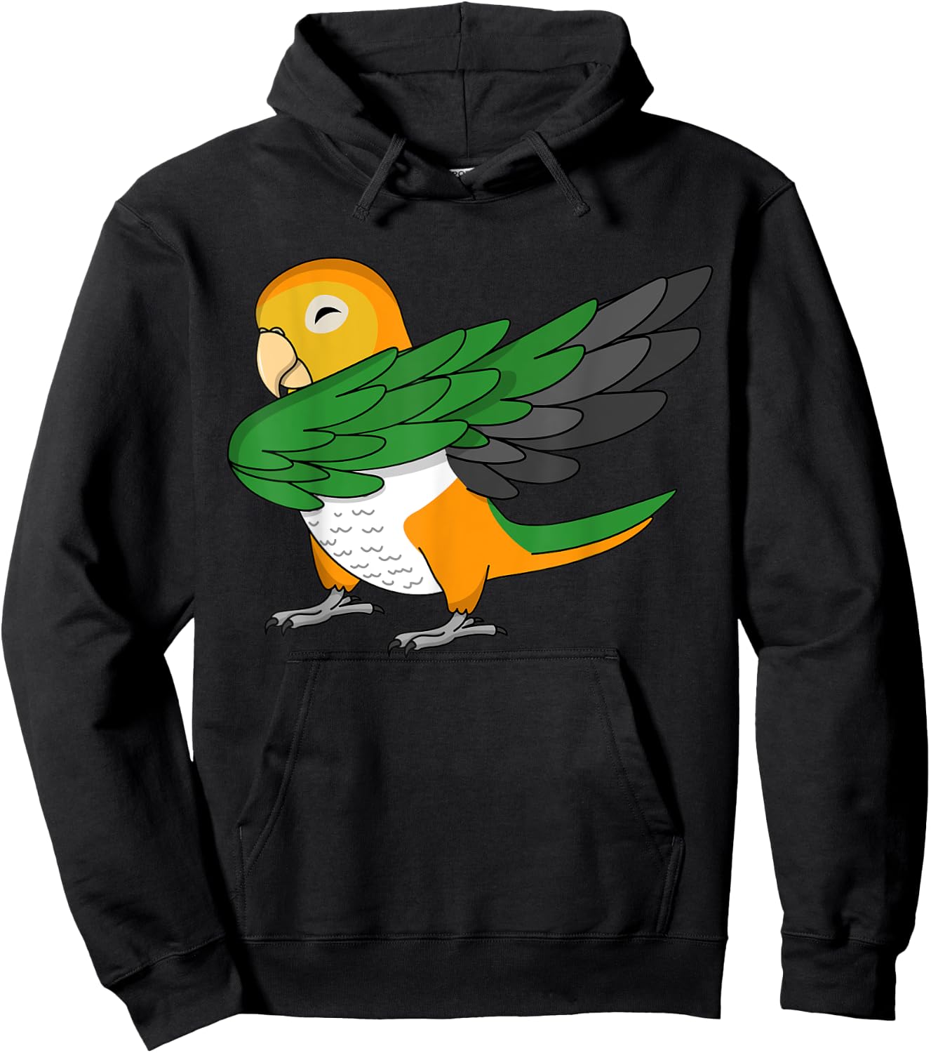 Dabbing Parrot I Funny White-bellied Caique Hoodie - Hoodie | Black