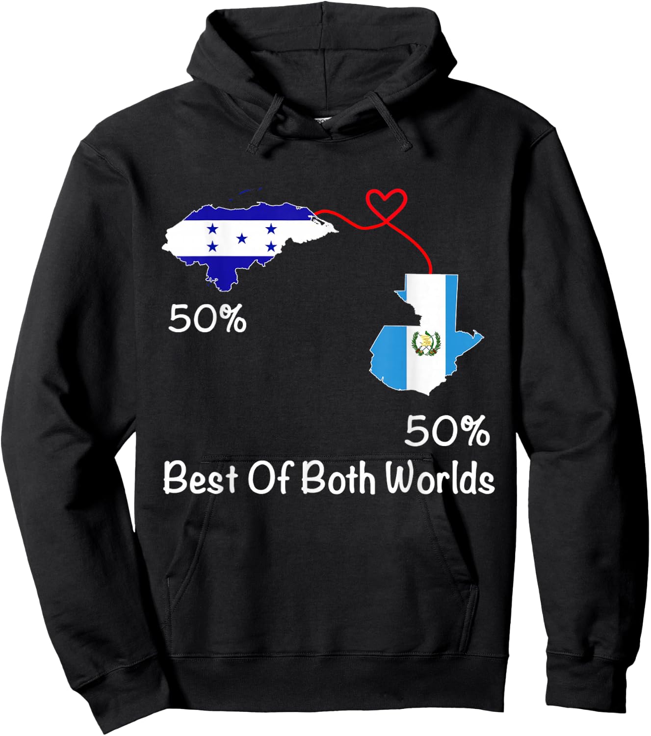 Half Honduran Half Guatemalan Flag Map Guatemala Hoodie - Hoodie | Black